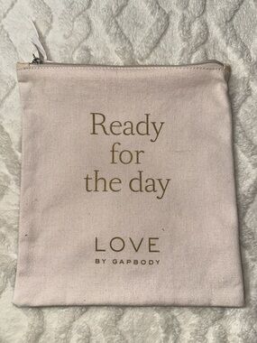 LOVE by GAPBODY Nude Beige Gold Tone Graphic Lingerie Storage Travel Bag